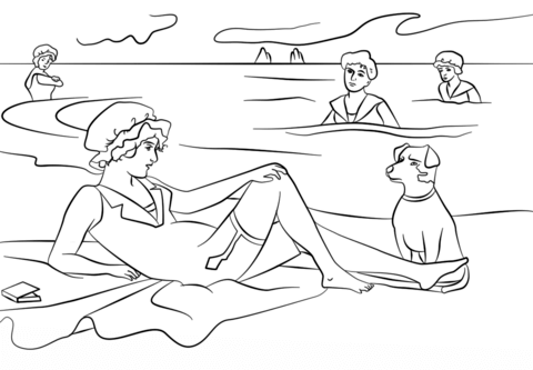 Victorian Seaside Coloring Page